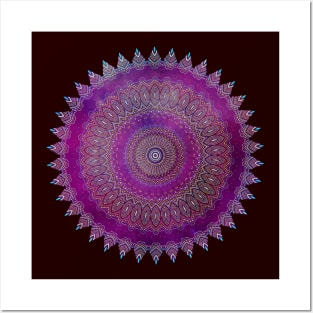 Watercolor Mandala purple Posters and Art